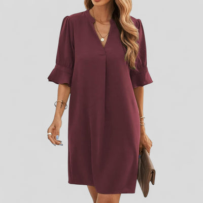 Valeska™ | Elegant Everyday V-Neck Dress