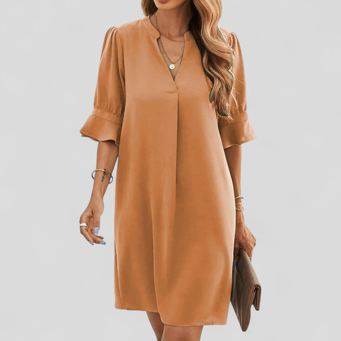 Valeska™ | Elegant Everyday V-Neck Dress