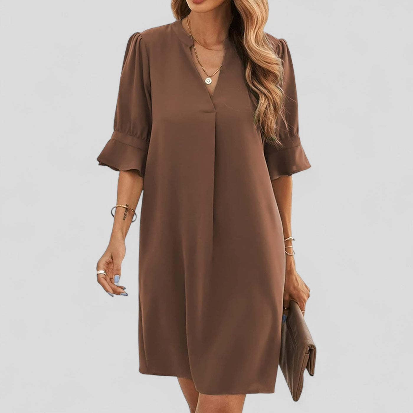 Valeska™ | Elegant Everyday V-Neck Dress