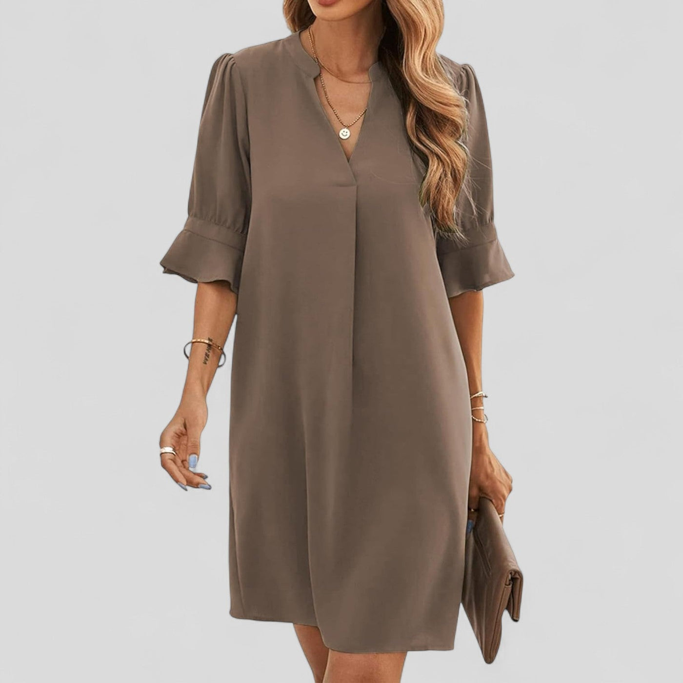 Valeska™ | Elegant Everyday V-Neck Dress