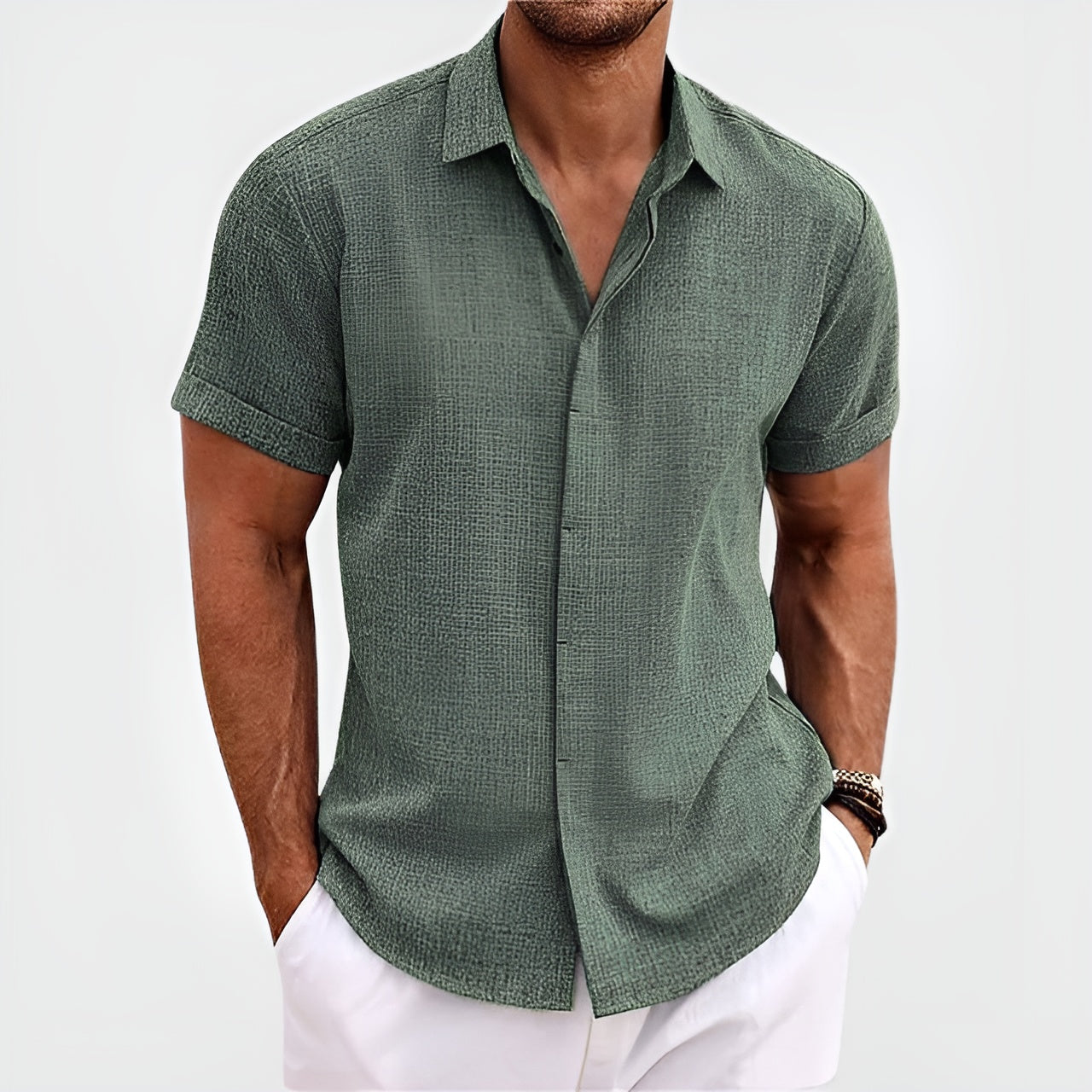 Kellan™ | Stone Linen Shirt