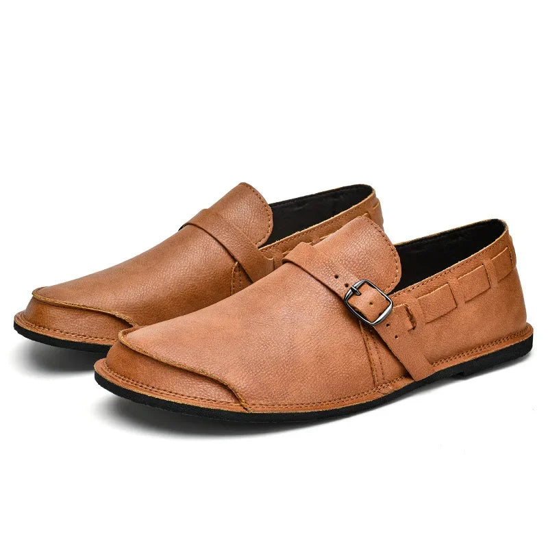 Kove™ | Buckled Vegan Leather Loafers