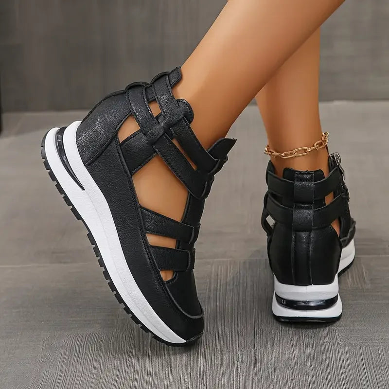 Aislin™ | Elegant Lightweight Wedge Sandal with Side Zip