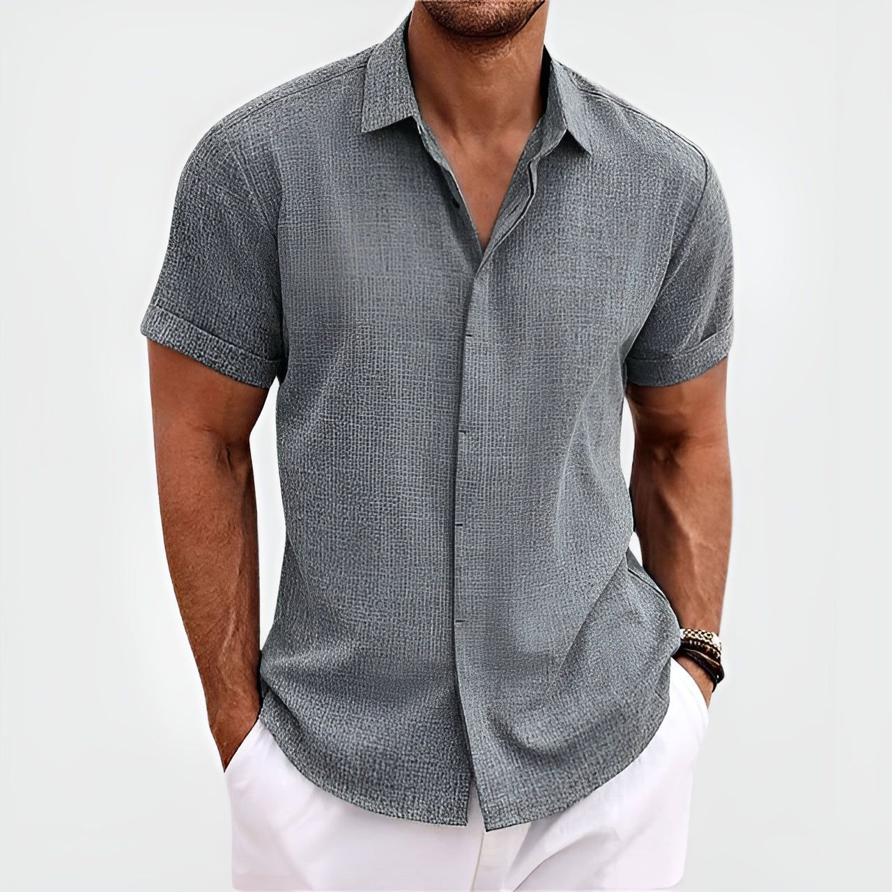 Kellan™ | Stone Linen Shirt